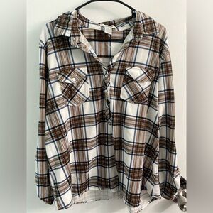 Plaid Button-Up Women's Top